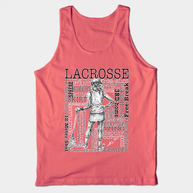 Lacrosse Montage (Female-Border) Tank Top by TheArtofLax